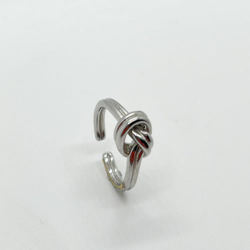 Anillo nudo plateado