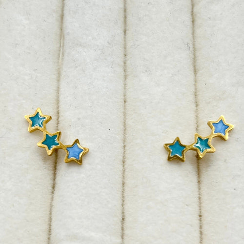 pendientes estrellas azules trepadores